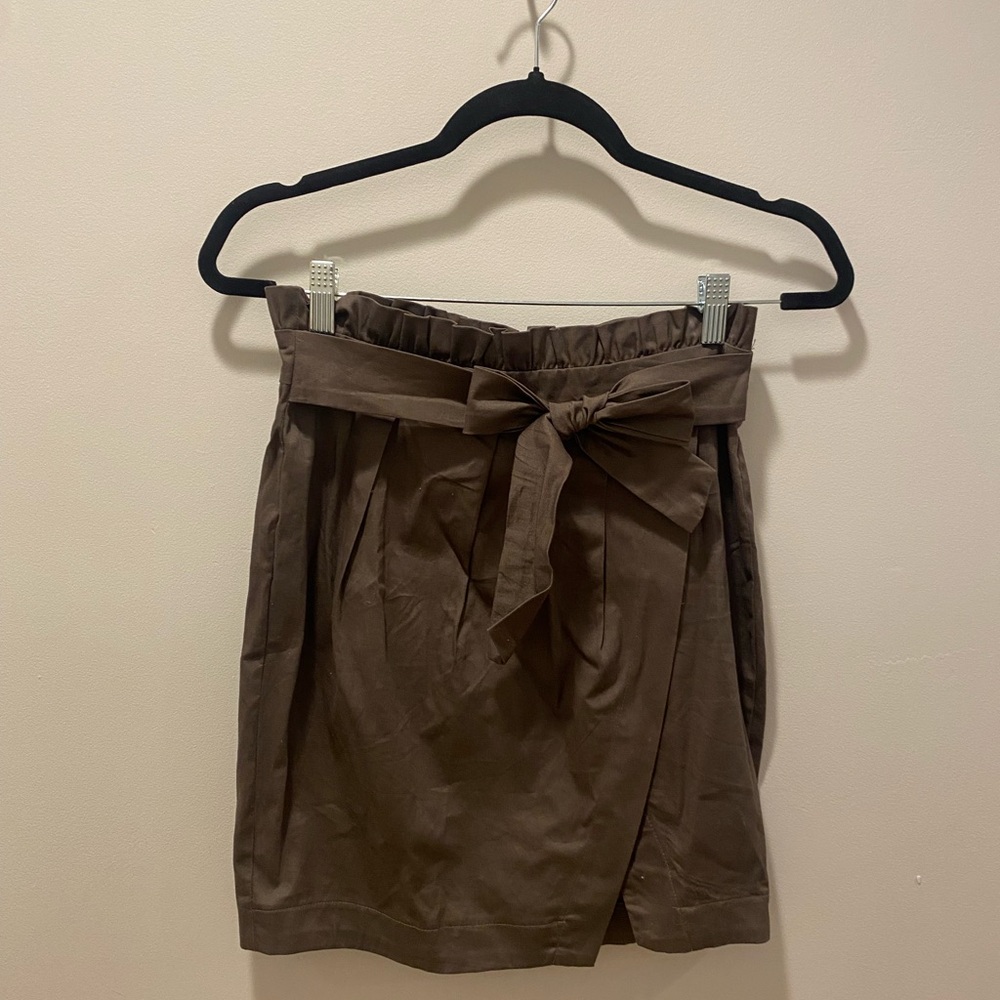 Olive Green faux wrap skirt